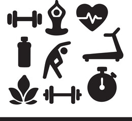 fitness icons set
