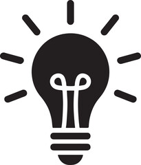 Silhouette vector of lightbulb icon for ideas. Ideal for creativity, innovation, inspiration, and concept designs.