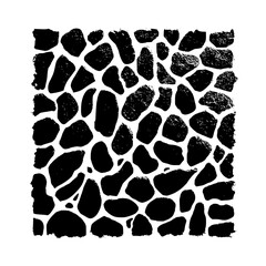 Vector illustration of a black and white pattern resembling stones or pebbles arranged irregularly together minimilist