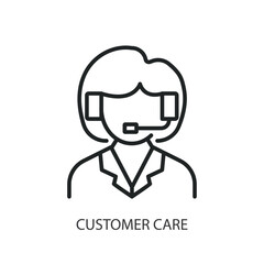 Customer care thin line vector icons.