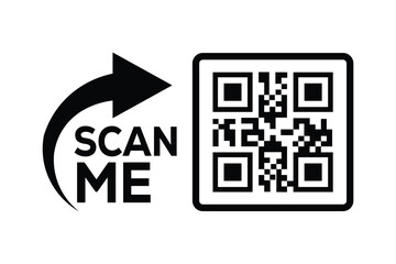QR code scan icon set. Scan me frame. QR code scan for smartphone. QR code for mobile app, payment and identification. Vector illustration.