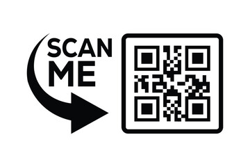 QR code scan icon set. Scan me frame. QR code scan for smartphone. QR code for mobile app, payment and identification. Vector illustration.