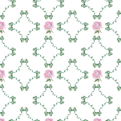 Seamless watercolor pattern on white background. 