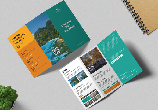 Trifold Tourism Template For Vacation Packages And Tours