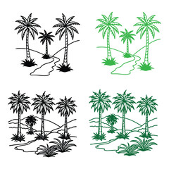 Naklejka premium set of palm trees
