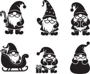 Charming gnome illustrations add holiday cheer to festive designs and crafts