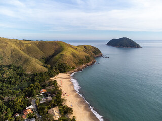 Fototapeta premium The incredible tropical beach amidst the green mountains