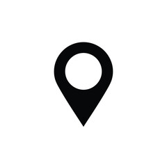 Black location pin icon vector