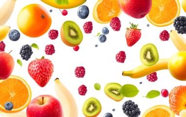 Pattern of variety fresh of organic fruits and vegetables and healthy vegan meal ingredients on beige background. Healthy food, clean eating, diet and detox, eco friendly, no plastic concept . Flat la