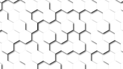Fototapeta premium Abstract white hexagonal background. Luxury white honeycomb pattern. 3D futuristic abstract honeycomb mosaic white background. geometric mesh cell texture.