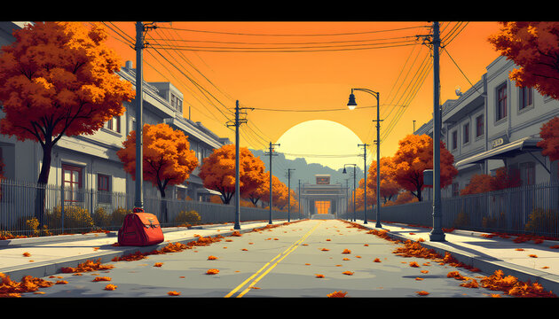Pixel art rooms and retro city scenes with cozy lighting, nostalgic tech and vintage fall vibes