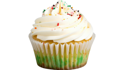 Cupcake isolated on transparent background. generative Ai