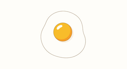Sunny-Side Up Egg Illustration for Food and Breakfast Related Designs