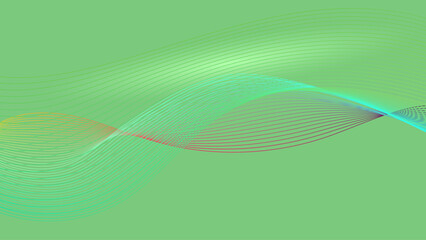 Futuristic Futuristic Dynamic Lines on Dynamic Lines on Green Background – Modern Abstract Light Wave Vector, Technology Energy Flow, Digital Wallpaper for Business, Sci-Fi, and Elegant Minimal Design