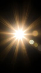 Stunning Radiant Solar Flare with Brilliant Golden Light Streaks Illuminating the Night Sky