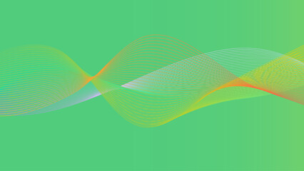 Futuristic Dynamic Lines on Dynamic Lines on Green Background – Modern Abstract Light Wave Vector, Technology Energy Flow, Digital Wallpaper for Business, Sci-Fi, and Elegant Minimal Design