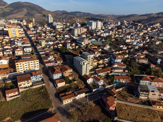 Small town in the mountains of Minas Gerais, Paraisópolis with beautiful sunrise
