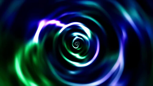 Abstract Light Swirl Movement with Vibrant Neon Colors in Dynamic Spiral Pattern