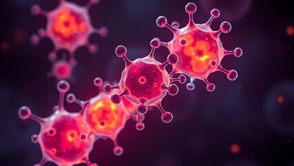 Glowing molecular structures of fat cells against a cosmic background, representing dietary impact.