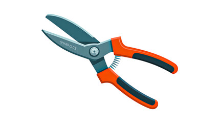 Obraz premium Pruning shears with orange handles on white background