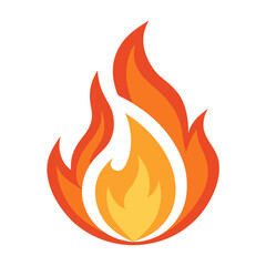 fire flame icon on white background