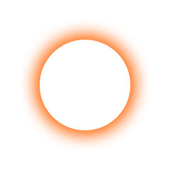 Blurred neon orange gradient circle frame 