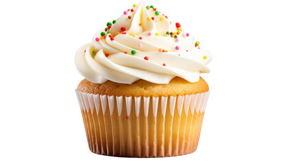 Cupcake isolated on transparent background. generative Ai