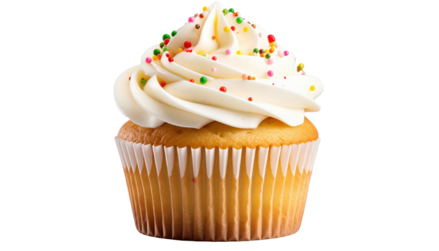 Cupcake isolated on transparent background. generative Ai