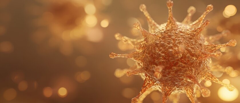 The intricate structure of a virus illustrating biological science and health awareness. - Powered by Adobe