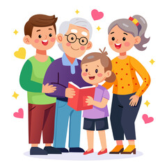 happy family with children