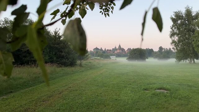 The residence of the Russian Tsars in a light fog (4K60)