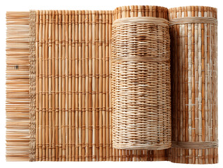 Naturally crafted bamboo mats rolled neatly presenting a rustic yet elegant table setting essential for modern dining experiences