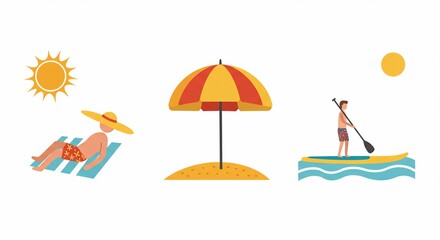 Summer Vacation Activities on a Sandy Beach