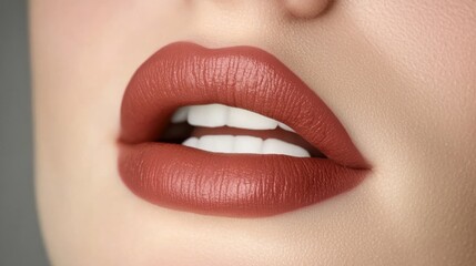 Fototapeta premium Stunning Permanent Makeup for Sensual Lips Achieving Perfect Symmetry, Vibrant Color, and Elegance
