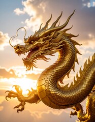 Obraz premium 黄金の東洋龍