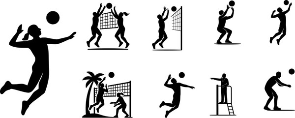 Volleyball Silhouette Collection.