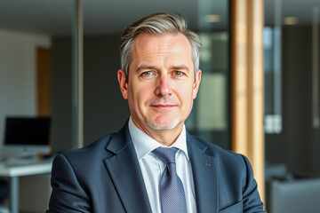 Naklejka premium Confident Businessman Portrait in Office