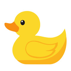 Flat Vector Yellow Rubber Duck