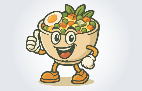 Russian Salad Mascot Cartoon Character Template	