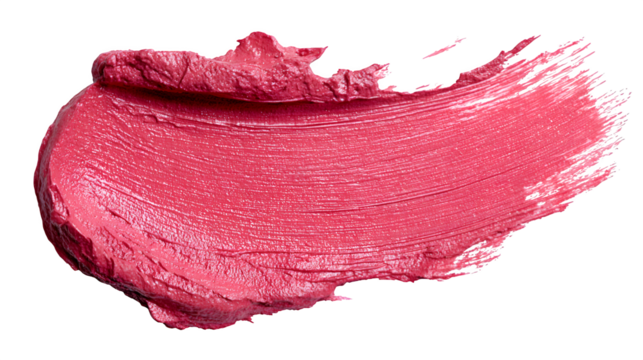 Luxurious deep pink lipstick texture smear creating a vibrant, rich swatch perfect for beauty and cosmetic branding