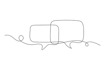 
Speech bubble continuous one line drawing and minimalist style isolate outline vector illustration

