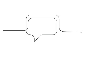 
Speech bubble continuous one line drawing and minimalist style isolate outline vector illustration
