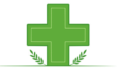 Obraz premium green cross symbol