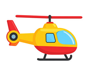  Minimalist Flat Helicopter Icon Side View, Bold Colors, Transparent Background PNG