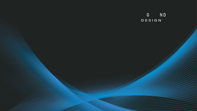 Dark blue graphic wavy wallpaper