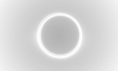 Abstract white light speed lines neon rings glowing circles movement on black background vector illustration. .White light effect. PNG.	