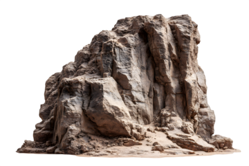 Majestic rugged rock formation with dramatic textures and earthy tones, perfect for nature scenes and adventure concepts
