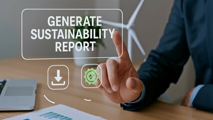 Green hydrogen industrial sustainability report technology for business energy growth and eco friendly future with digital data interface - Powered by Adobe