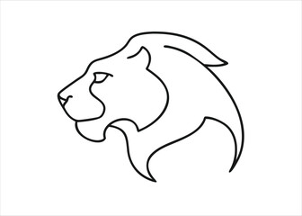 A striking continuous line art depiction of a majestic lion s head showcasing its powerful mane and regal profile isolated on white background