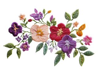 Colorful Embroidered Floral Design